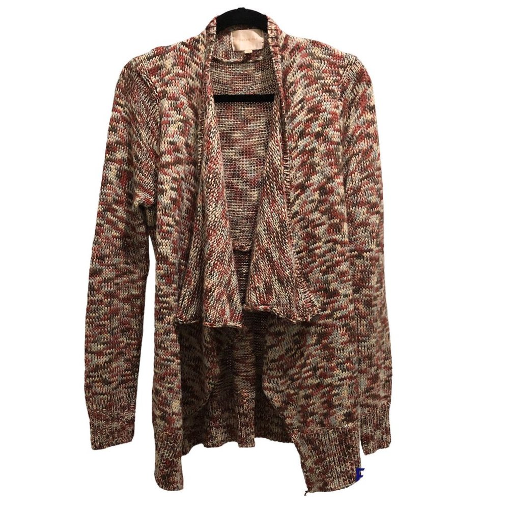 Skies Are Blue Draped Cardigan Sweater Autumn Waterfall Open Front Women’s Sz L